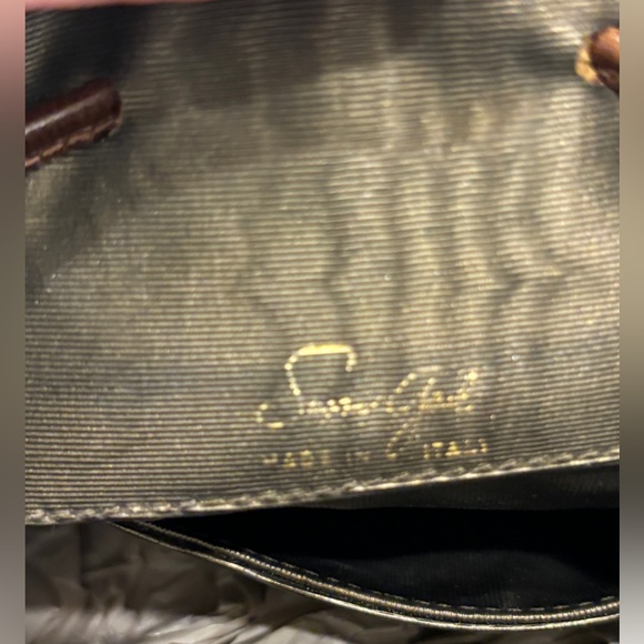 Vintage Susan Gail leather/reptile brown bucket bag Made in Italy - Picture 3 of 10